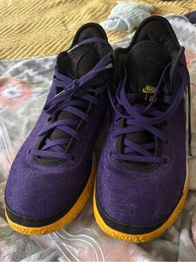 Nike Purple and Yellow Athletic Sneakers zoom
